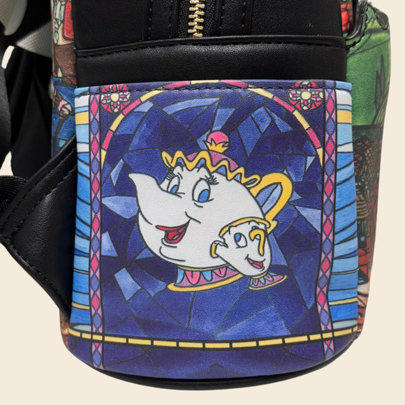 LOUNGEFLY Disney Parks Mini Backpack Castle Series Beauty & the Beast Belle NWT - Picture 7 of 16